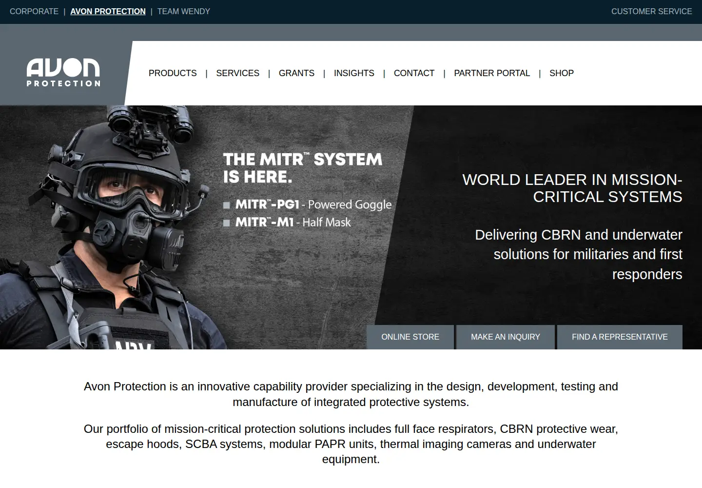 Screenshot of avon-protection.com