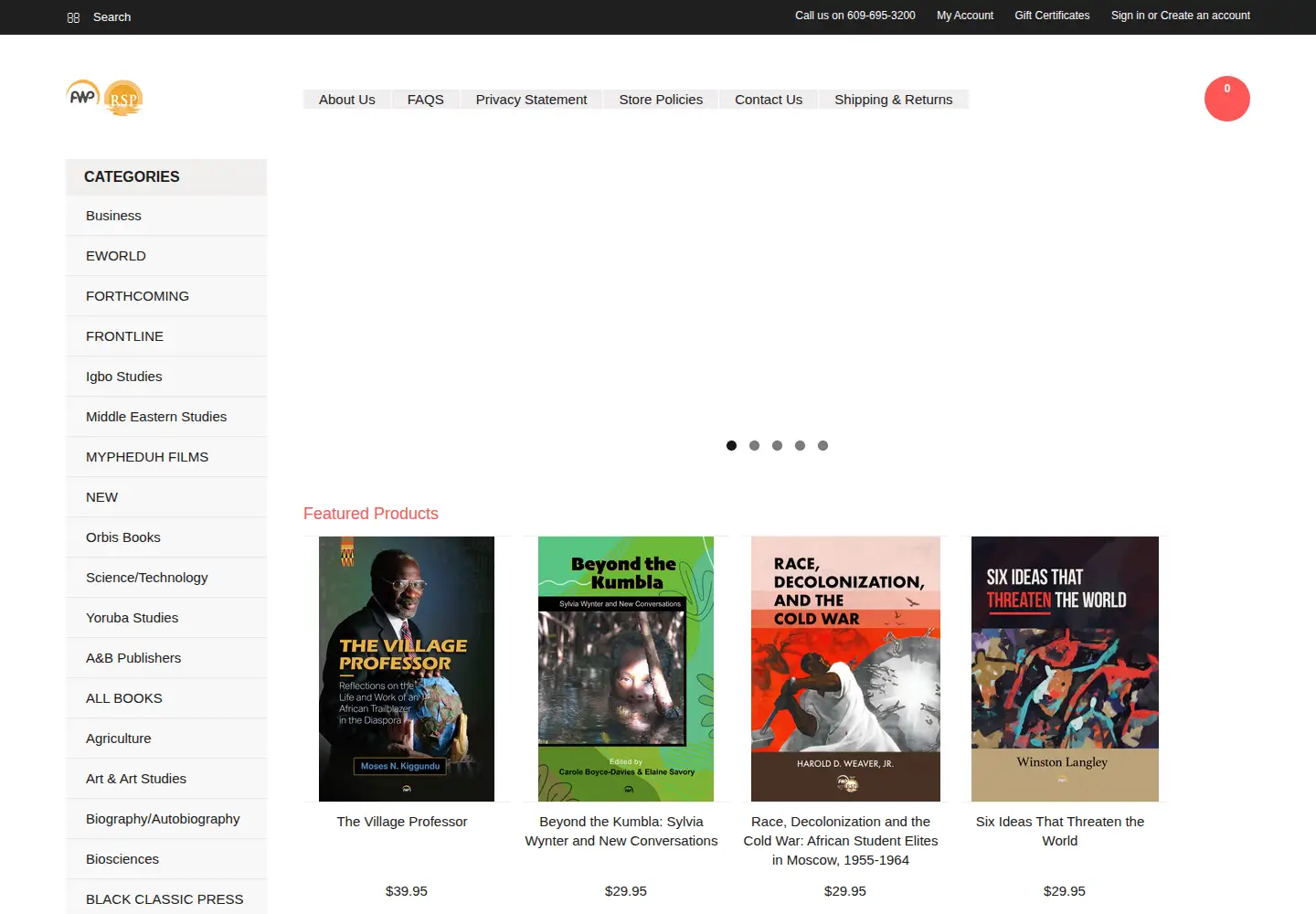 Screenshot of africaworldpressbooks.com