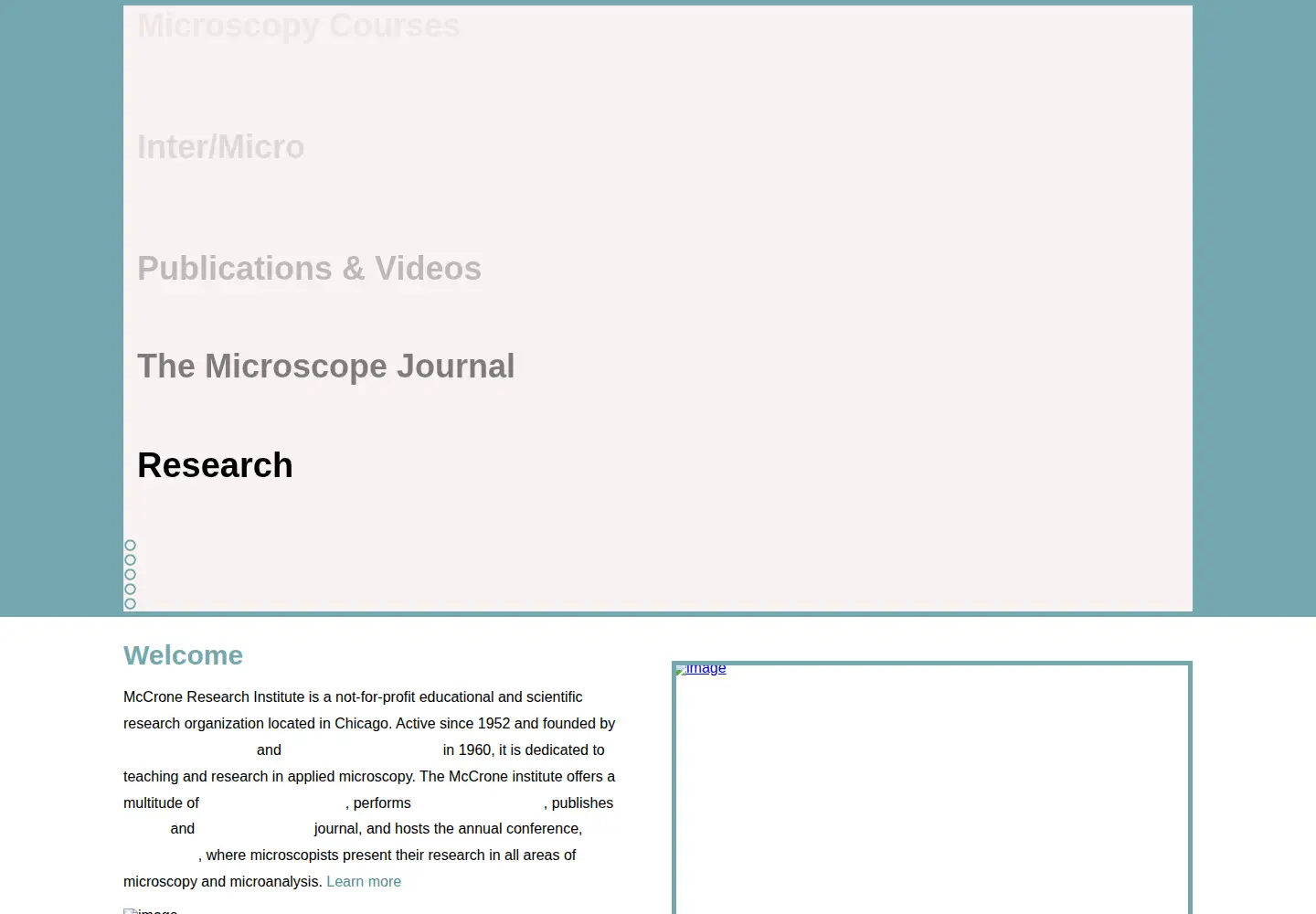 Captured homepage of mcri.org in the current scan