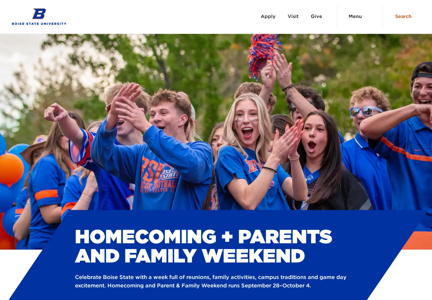 Screenshot of boisestate.edu
