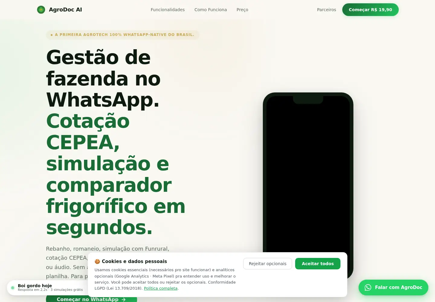 Screenshot of agrodocai.com.br