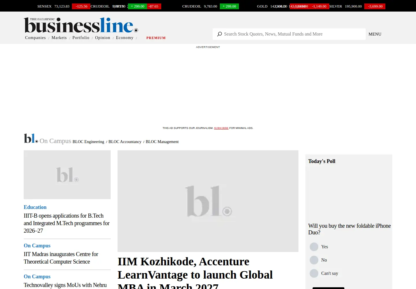 Screenshot of bloncampus.com