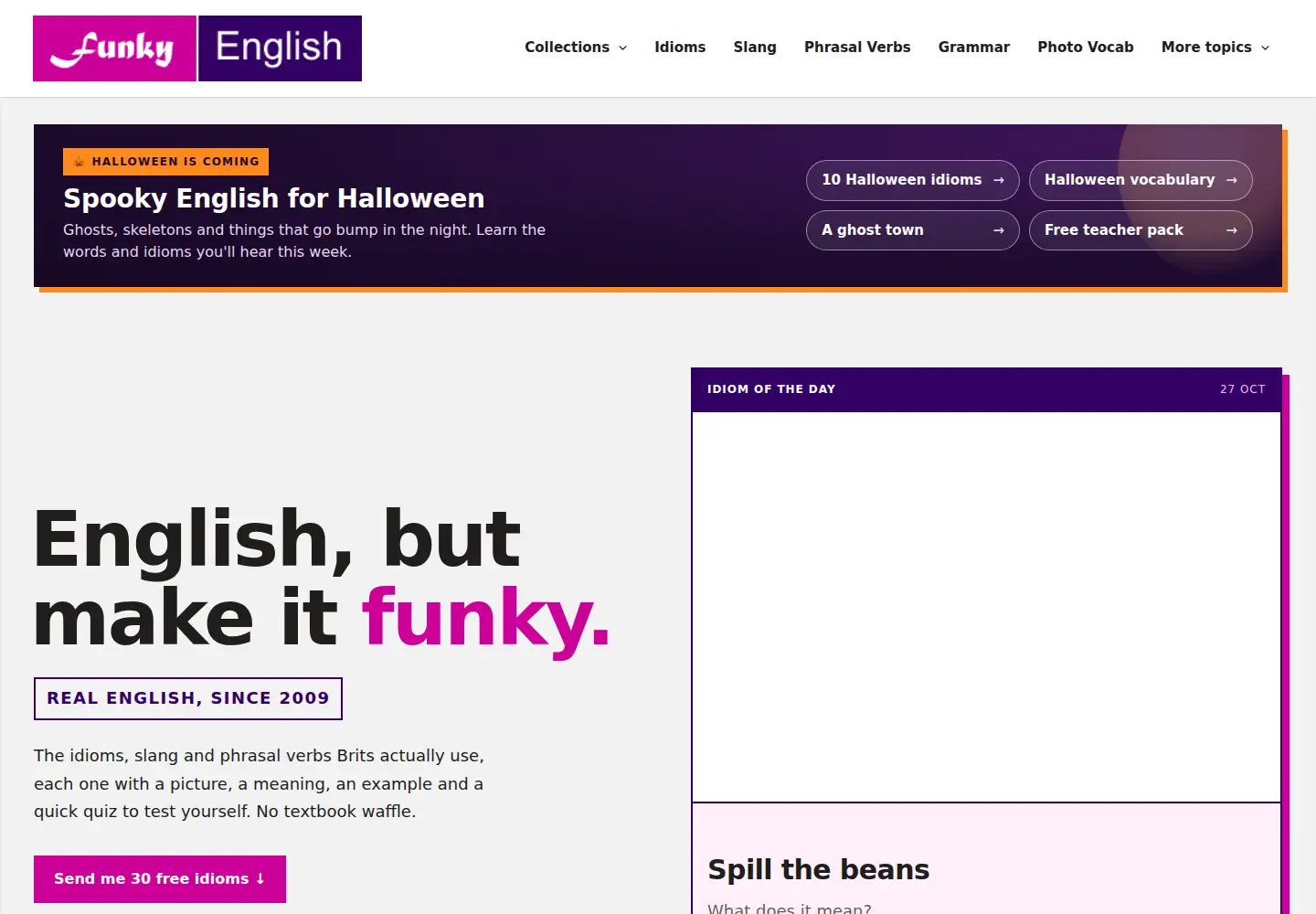 Screenshot of funkyenglish.com