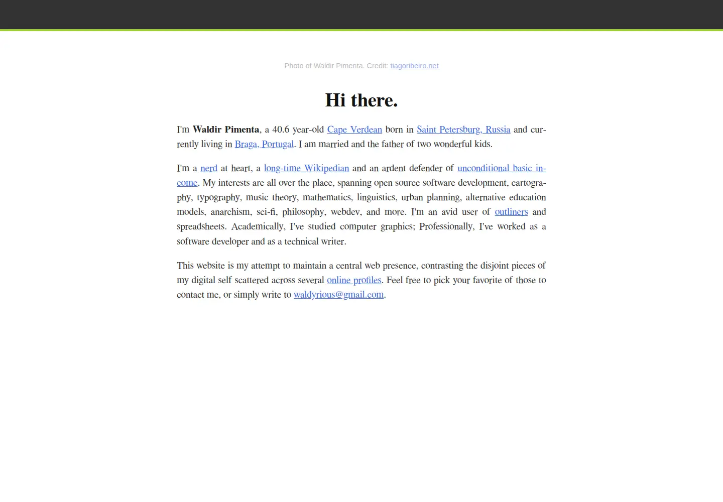 Captured homepage of waldyrious.net in the current scan