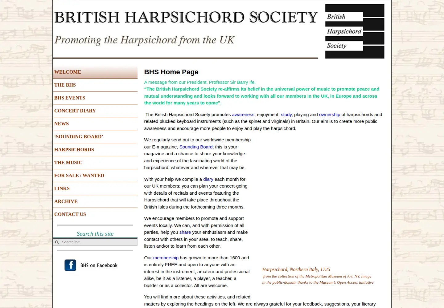 Screenshot of harpsichord.org.uk