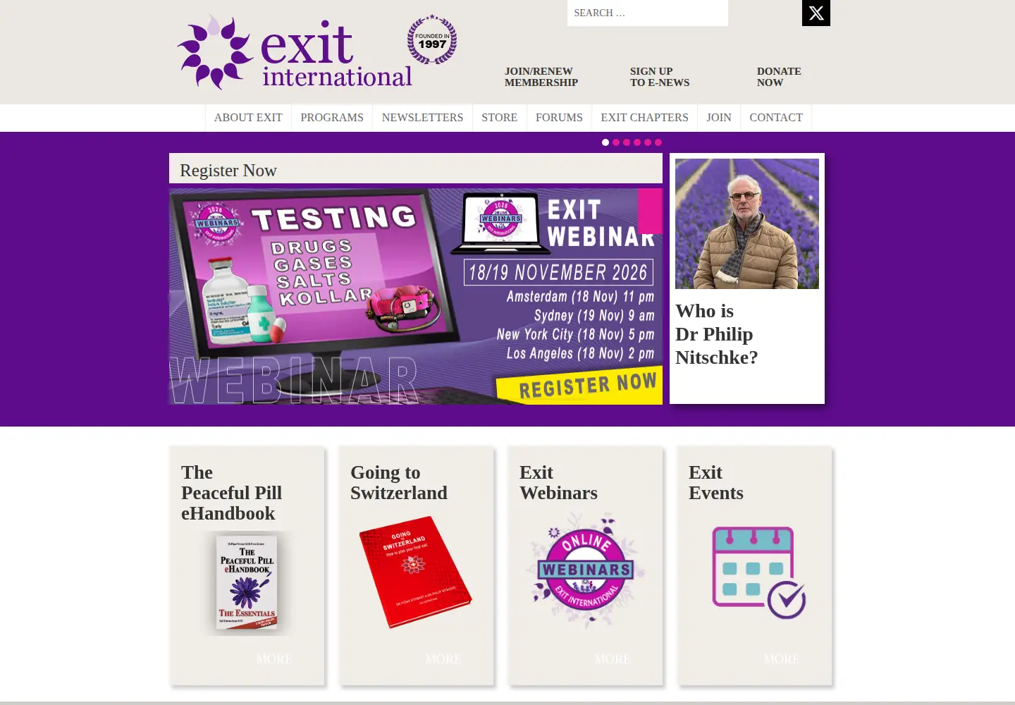 Screenshot of exitinternational.net