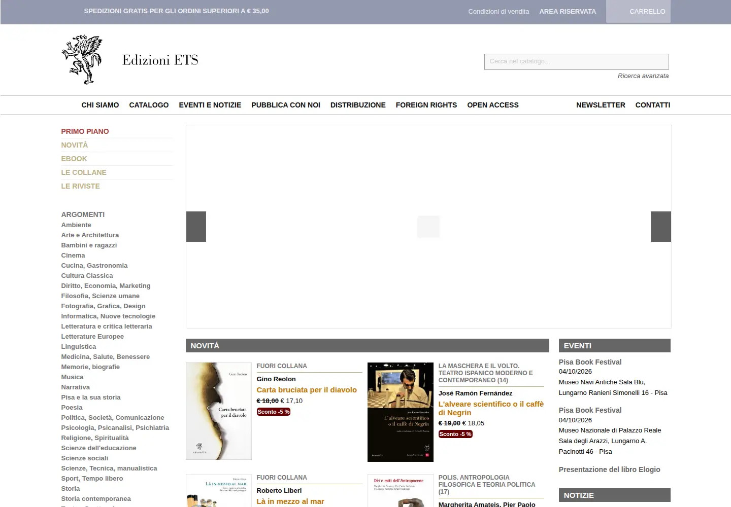 Screenshot of edizioniets.com