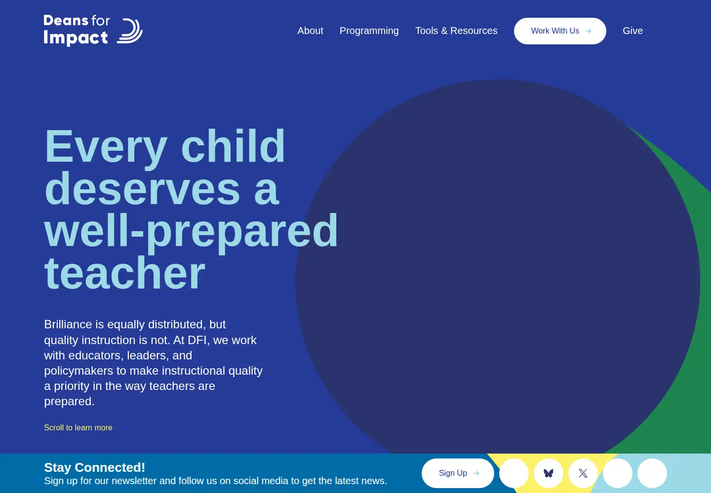 Screenshot of deansforimpact.org