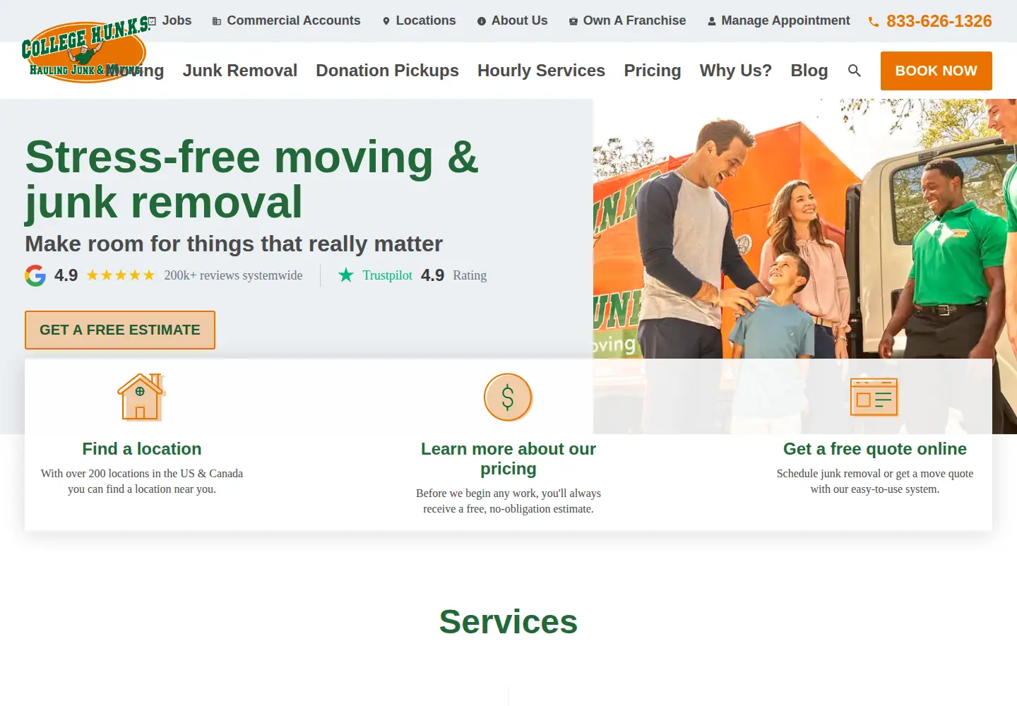 Screenshot of collegehunkshaulingjunk.com