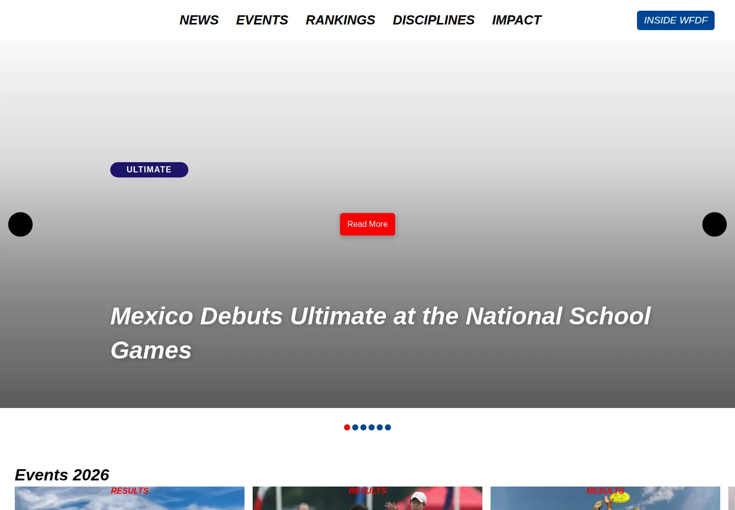 Screenshot of wfdf.sport