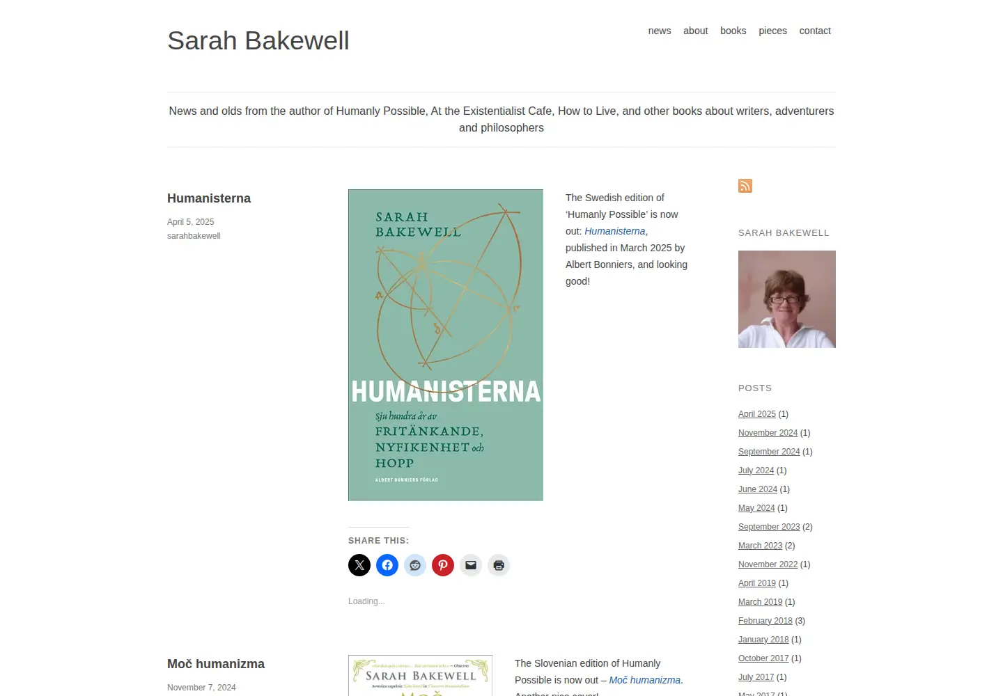 Screenshot of sarahbakewell.com