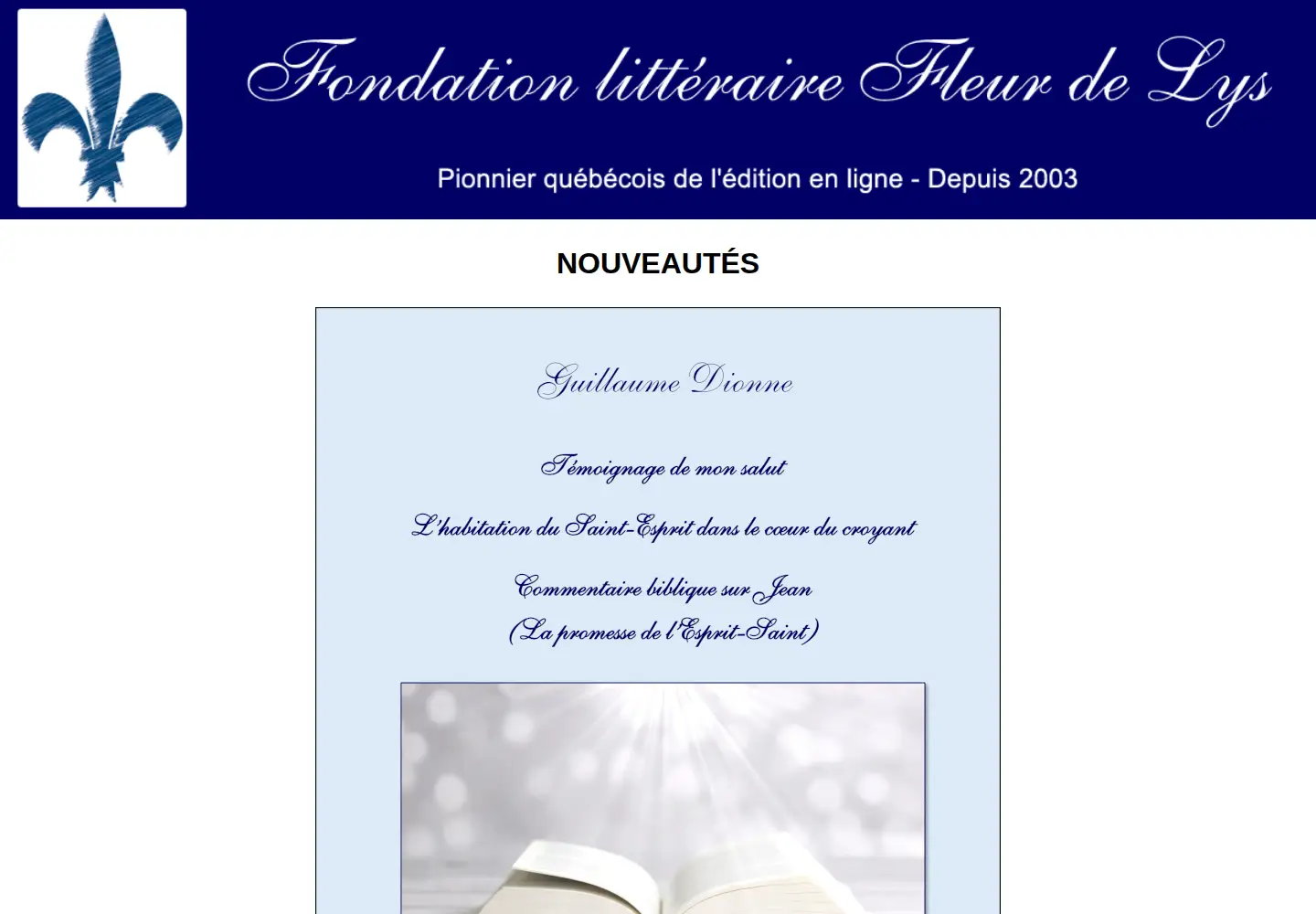 Screenshot of manuscritdepot.com