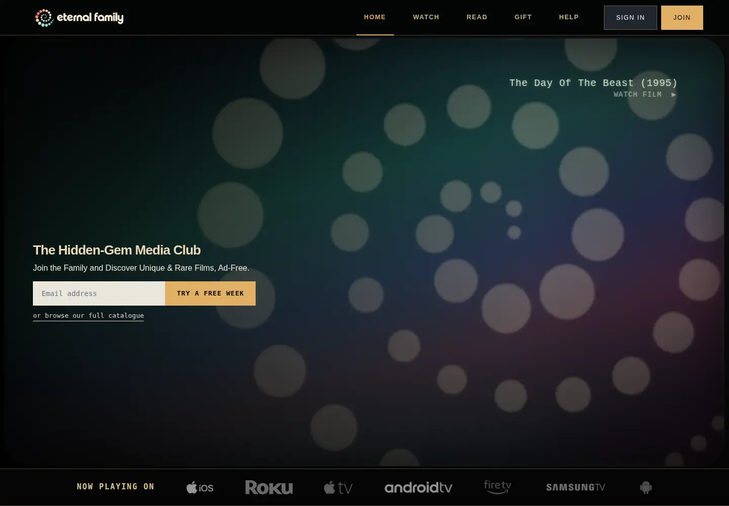 Screenshot of eternal.tv