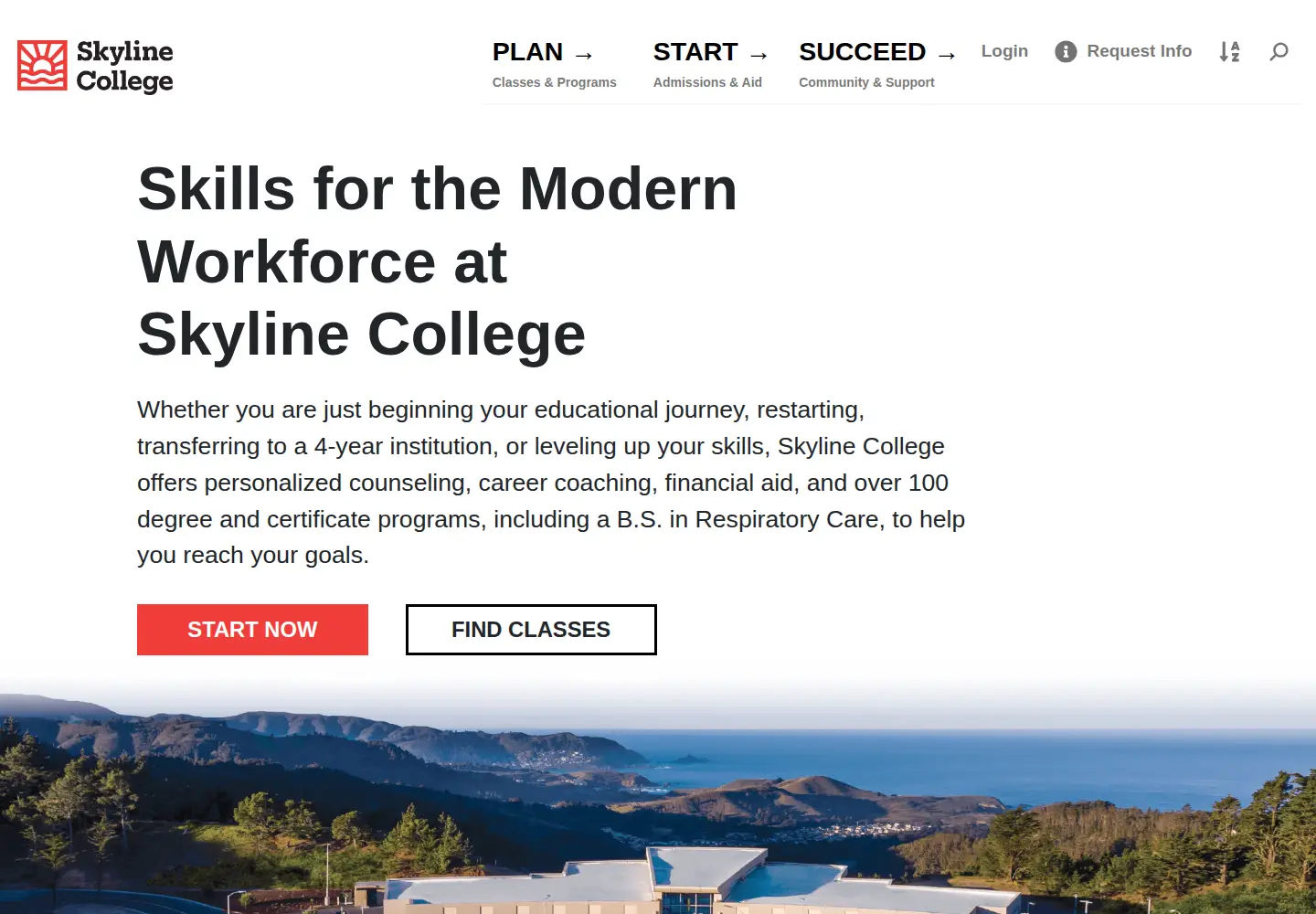 Screenshot of skylinecollege.edu