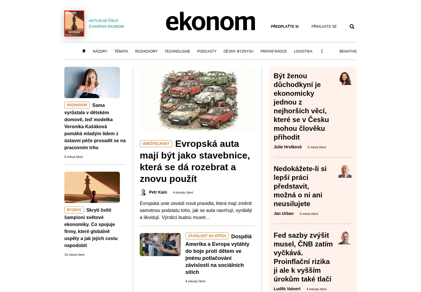 Screenshot of ekonom.cz