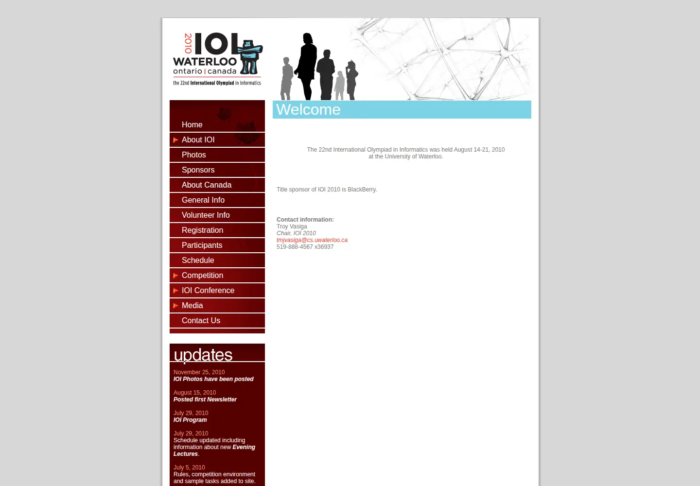 Screenshot of ioi2010.org
