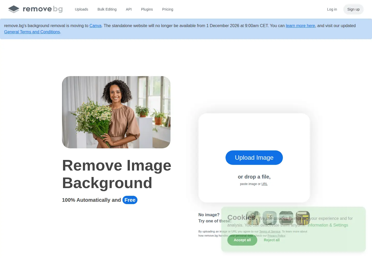 Screenshot of remove.bg