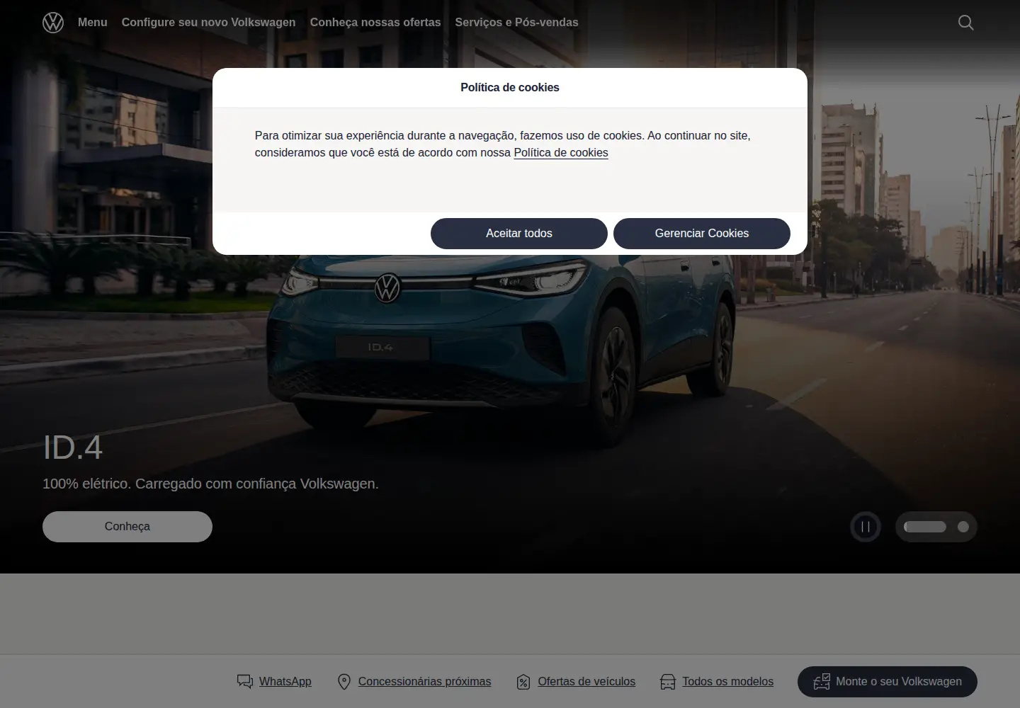 Captured homepage of vw.com.br in the current scan