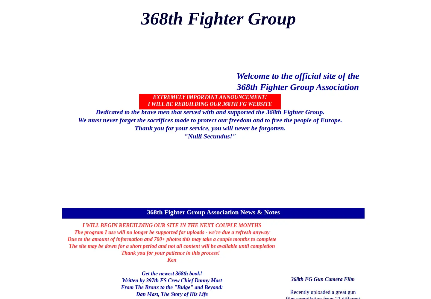 Screenshot of 368thfightergroup.com