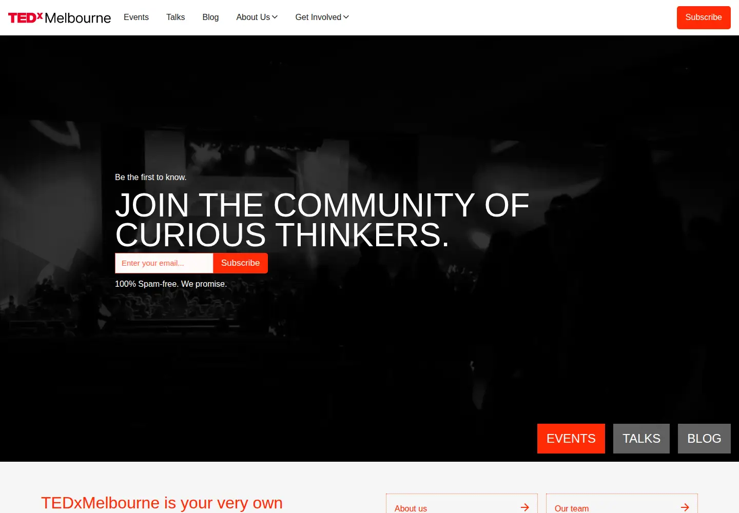 Screenshot of tedxmelbourne.com