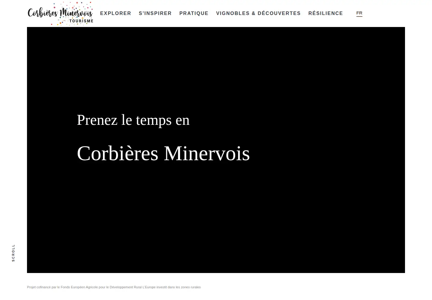 Captured homepage of tourisme-corbieres-minervois.com in the current scan
