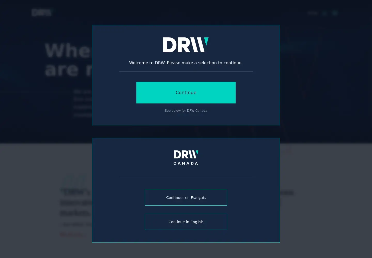 Captured homepage of drw.com in the current scan