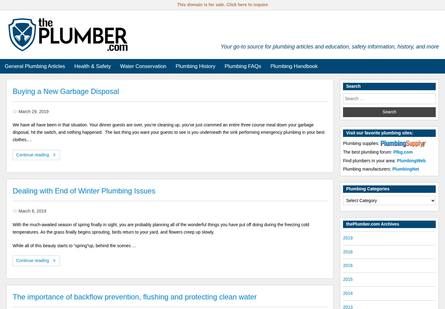 Screenshot of theplumber.com