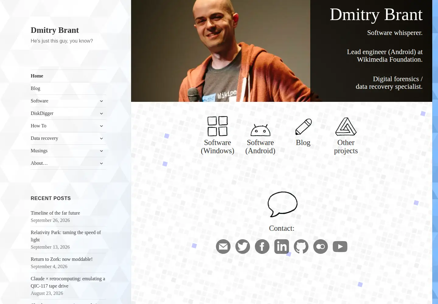 Screenshot of dmitrybrant.com
