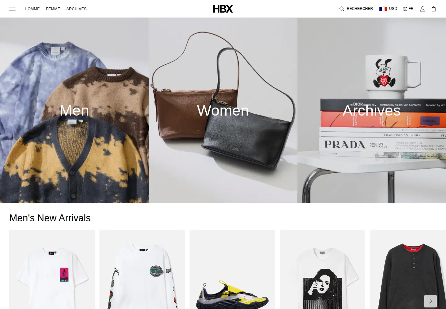 Screenshot of hbx.com
