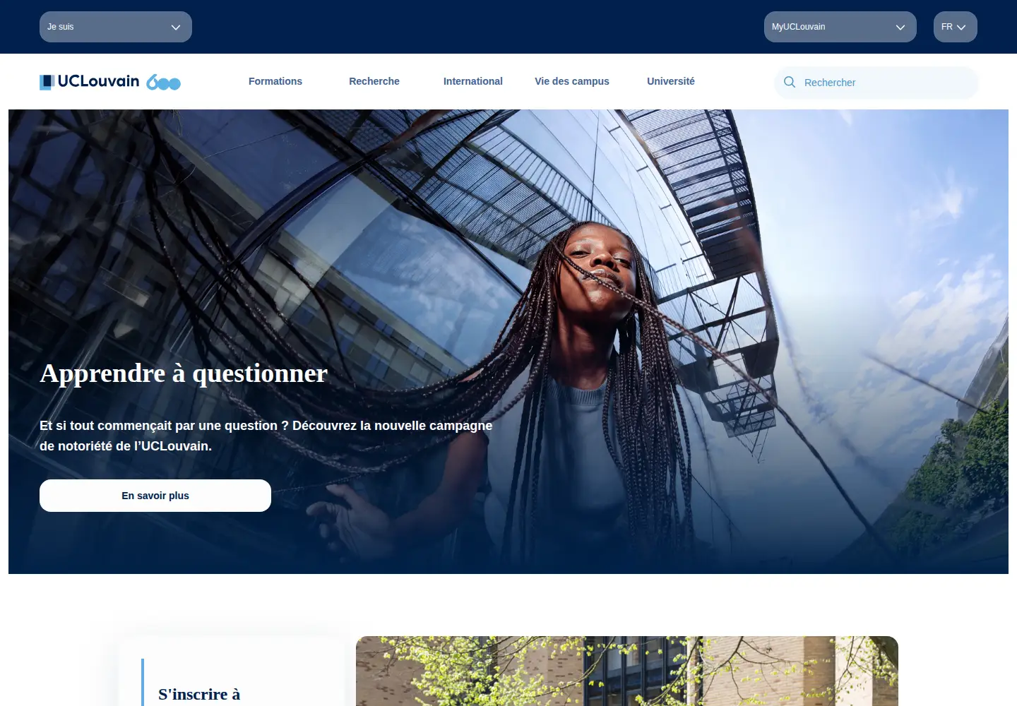 Screenshot of uclouvain.be