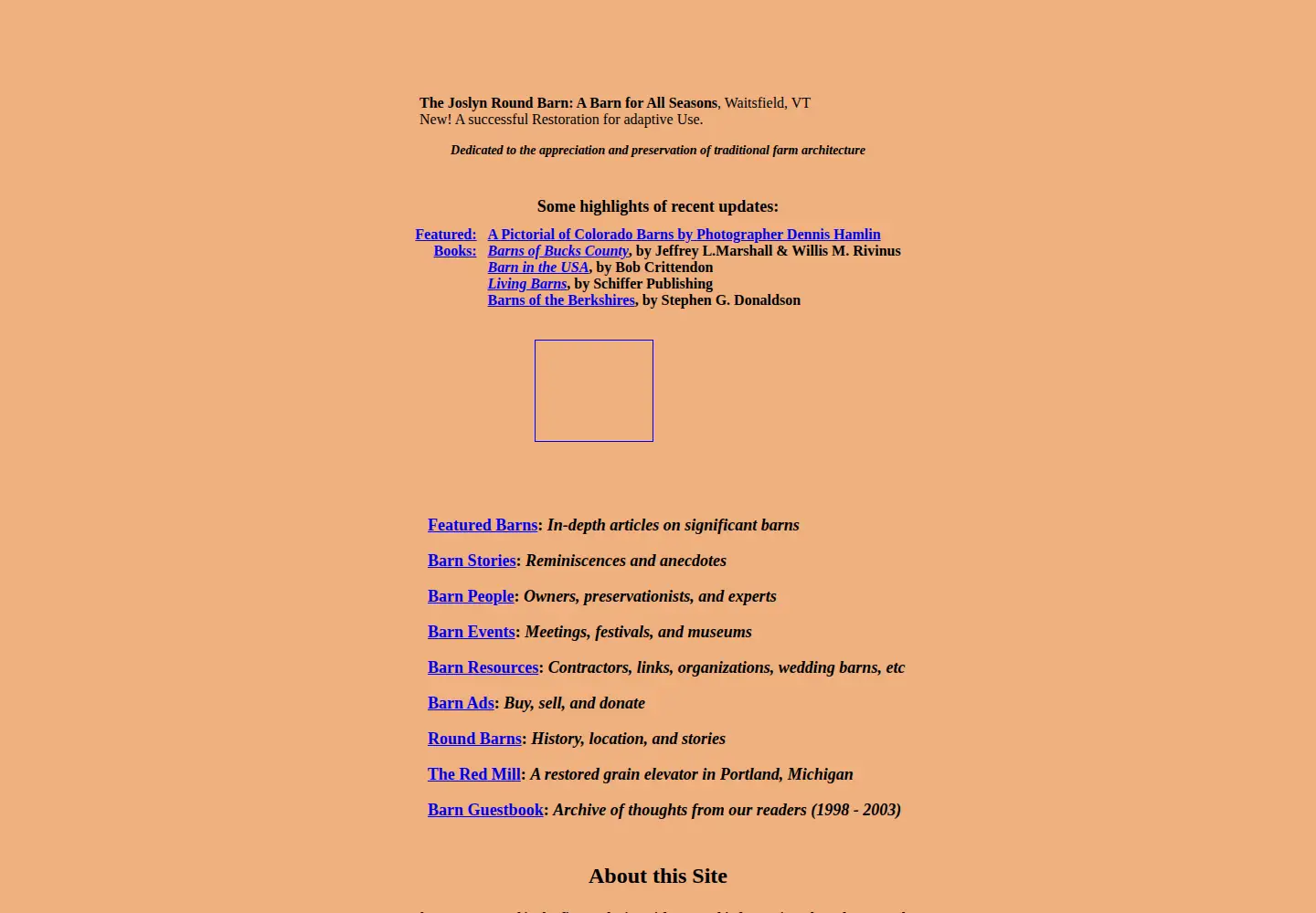 Captured homepage of thebarnjournal.org in the current scan