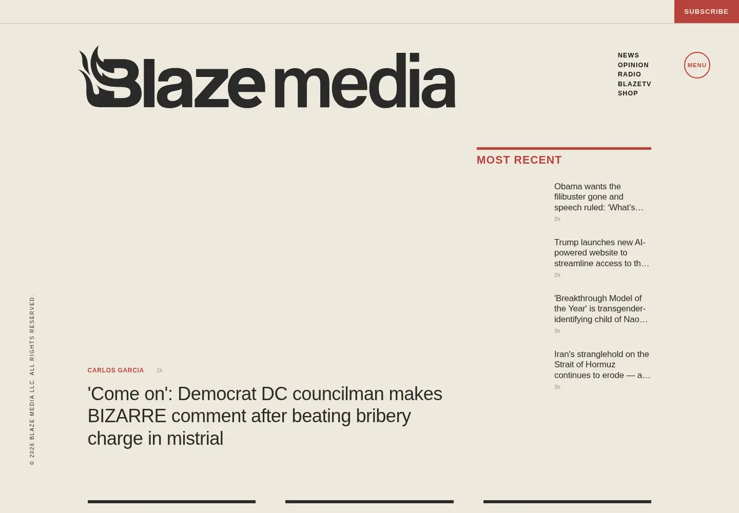 Screenshot of theblaze.com