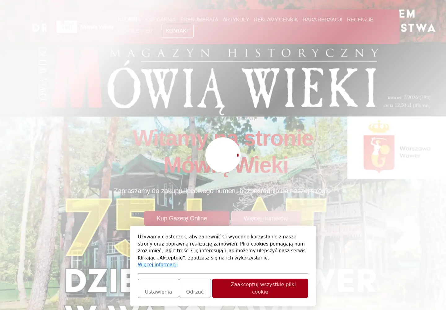Captured homepage of mowiawieki.pl in the current scan