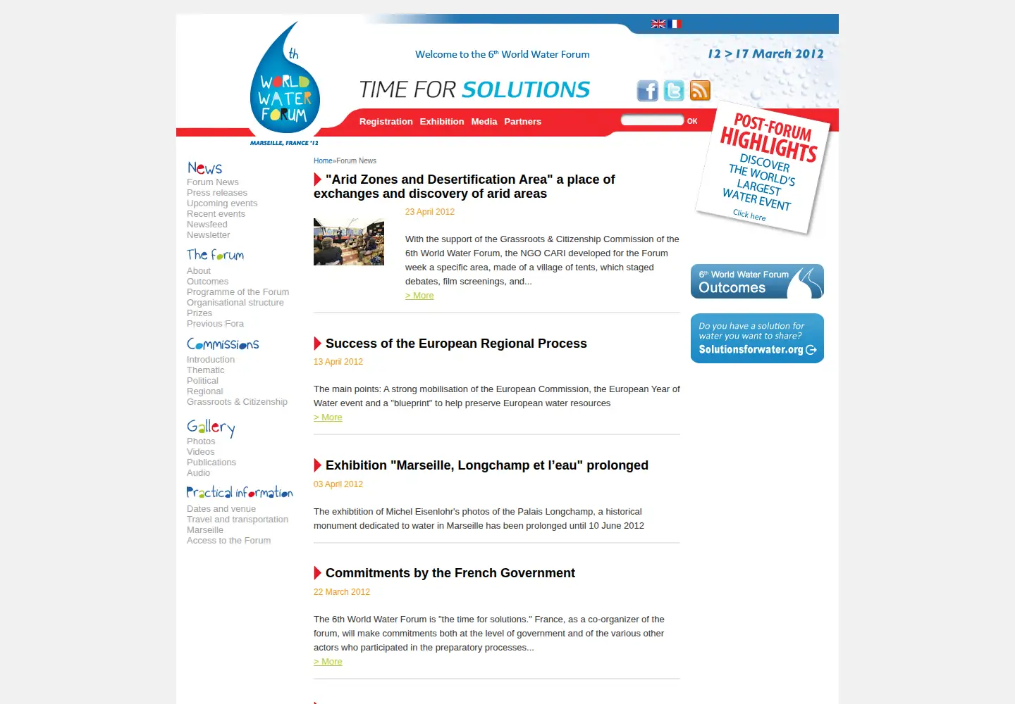Screenshot of worldwaterforum6.org