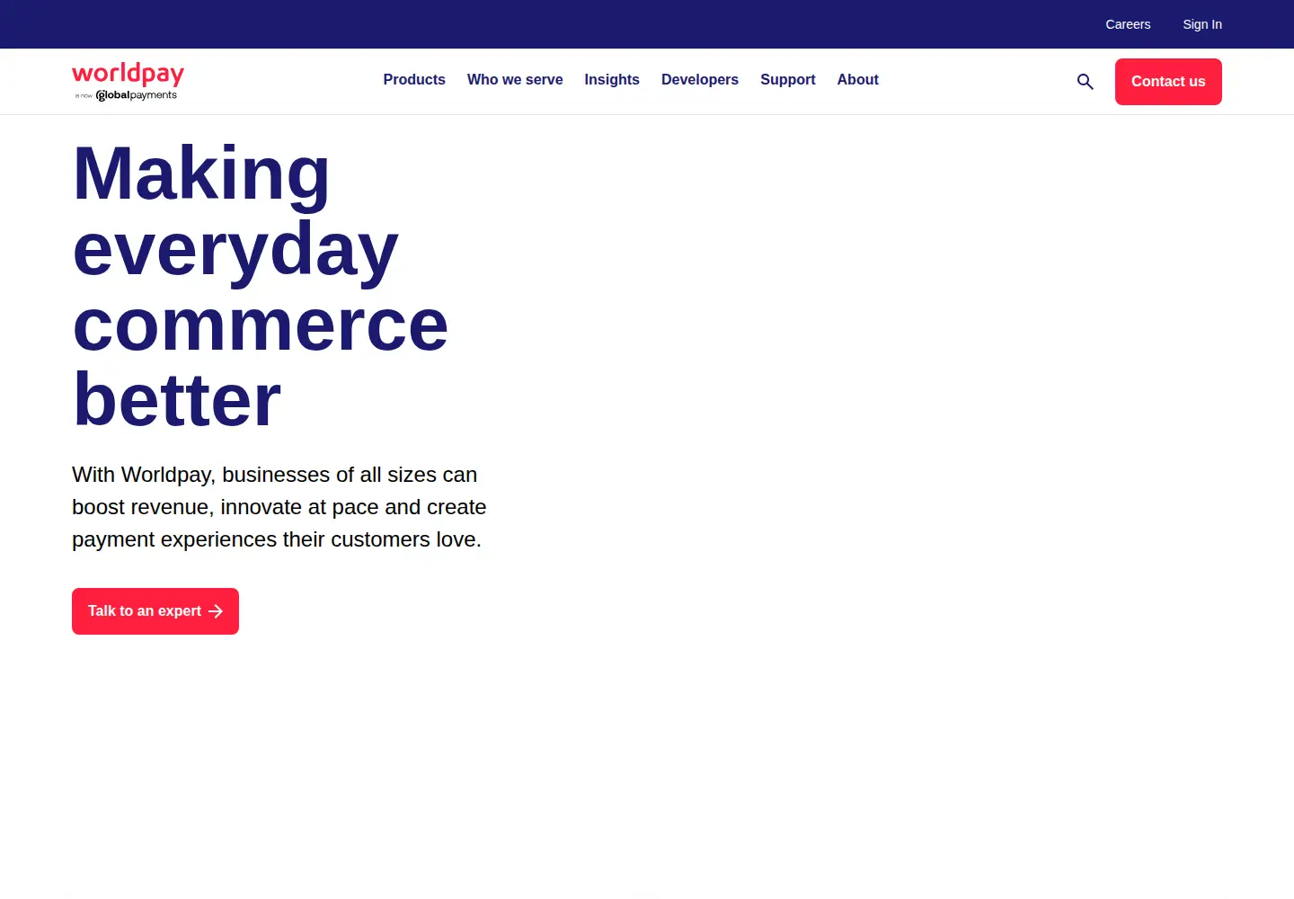 Screenshot of worldpay.com