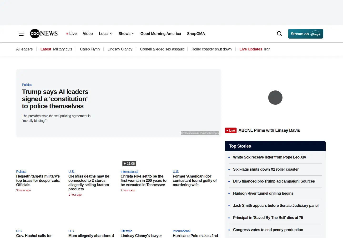 Screenshot of abcnews.com