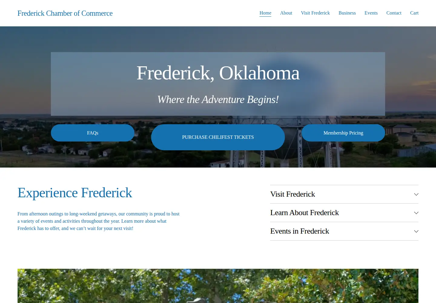 Screenshot of frederickokchamber.org