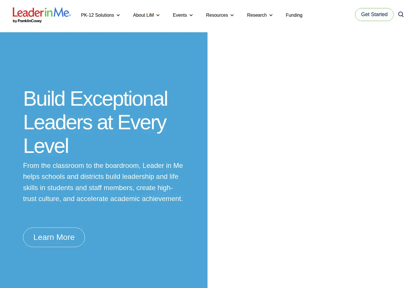 Captured homepage of leaderinme.org in the current scan