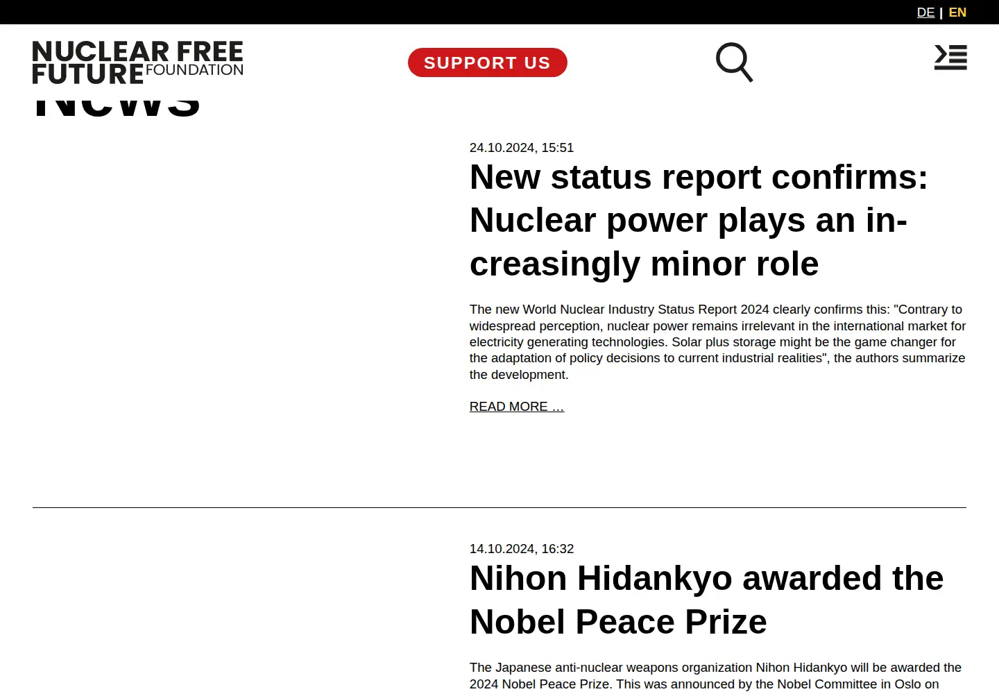 Screenshot of nuclear-free.com