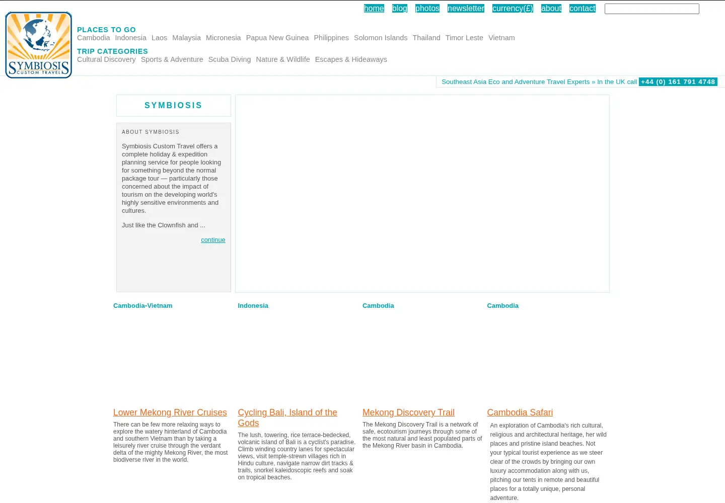 Captured homepage of symbiosis-travel.com in the current scan