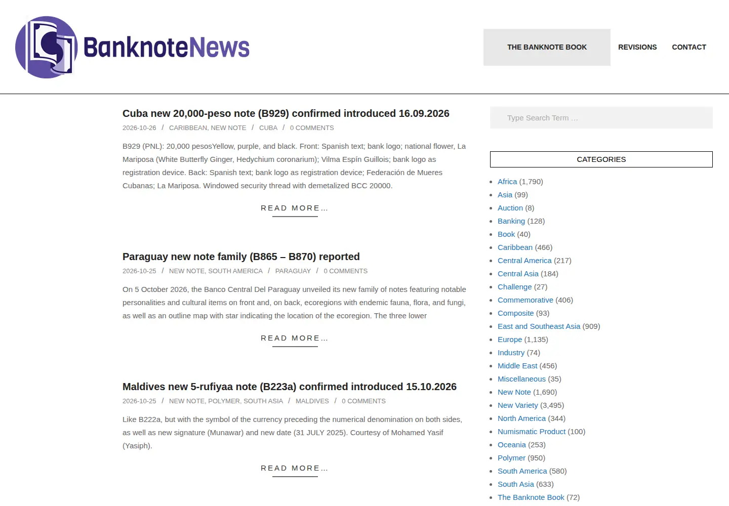 Screenshot of banknotenews.com