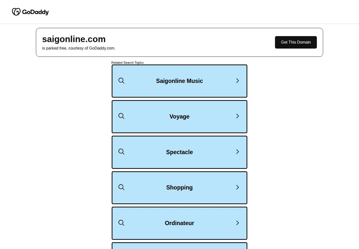 Captured homepage of saigonline.com in the current scan