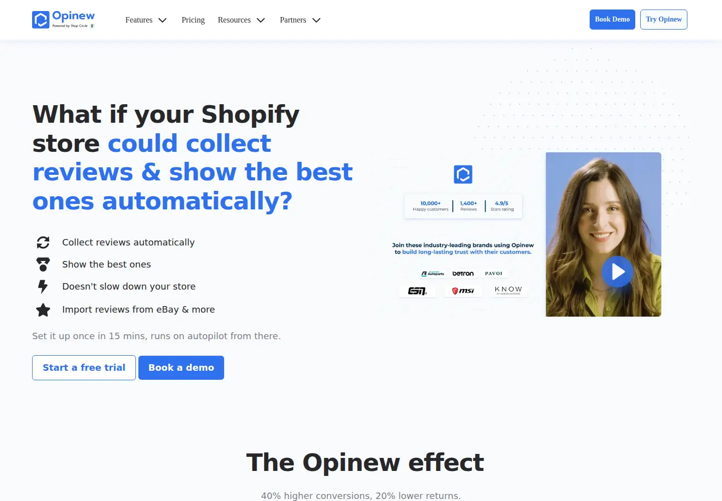 Screenshot of opinew.com