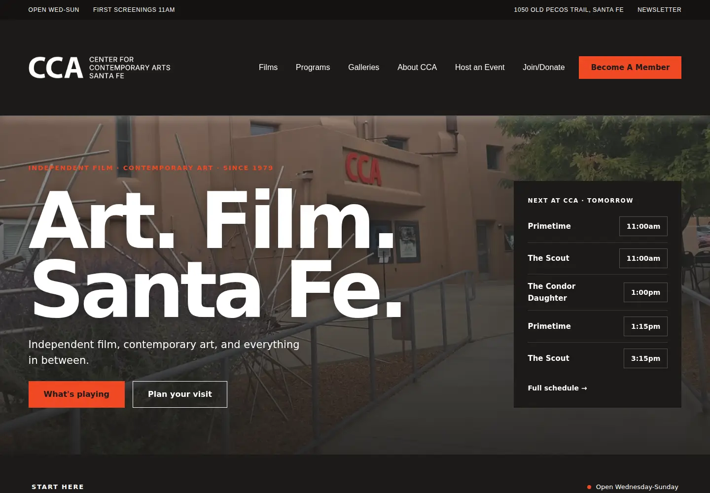 Captured homepage of ccasantafe.org in the current scan
