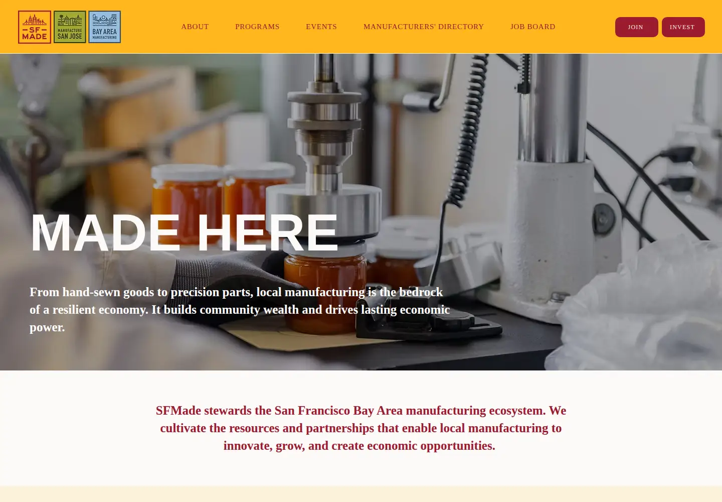 Screenshot of sfmade.org