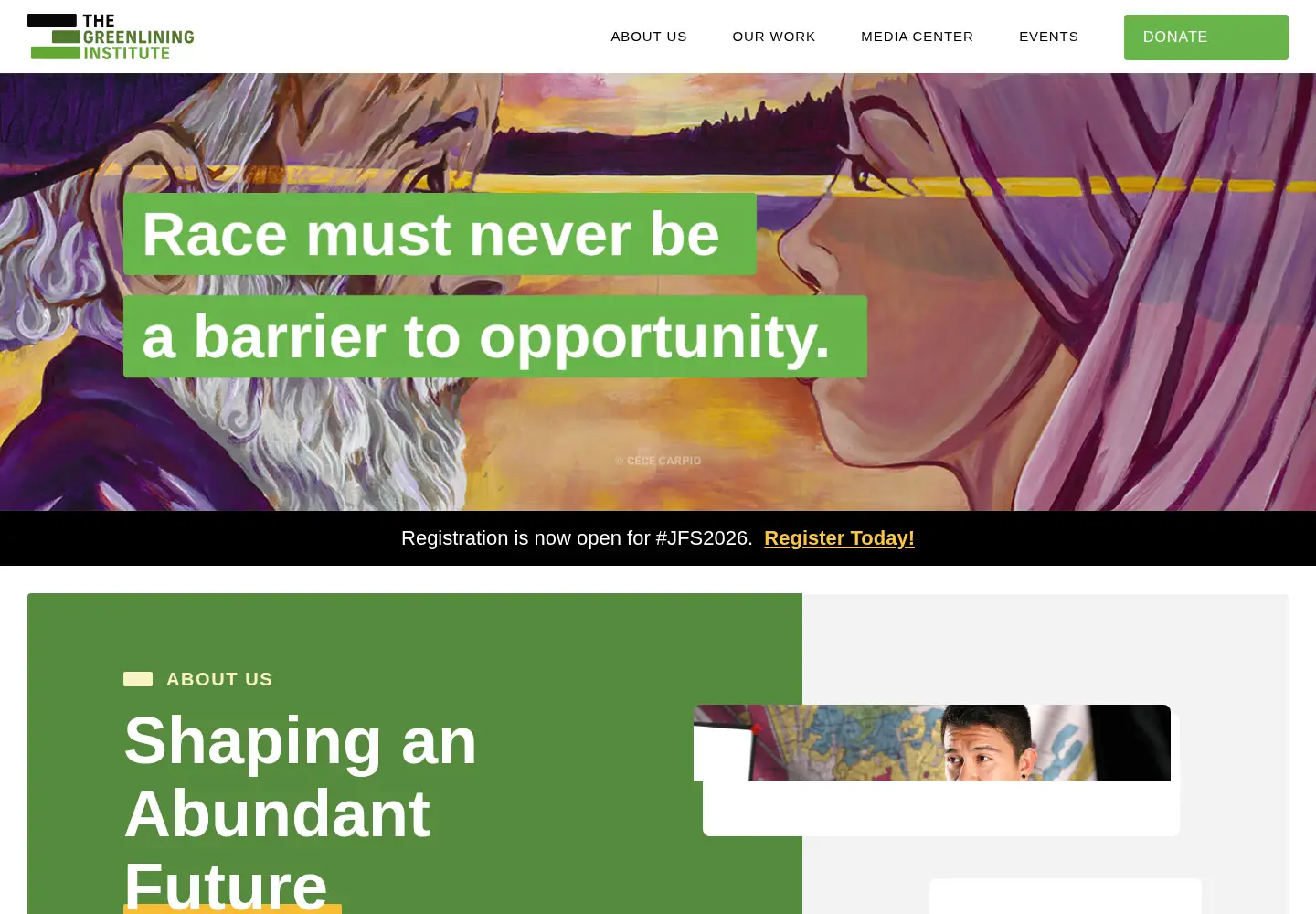 Screenshot of greenlining.org