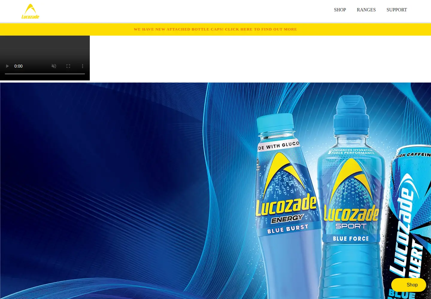 Screenshot of lucozade.com