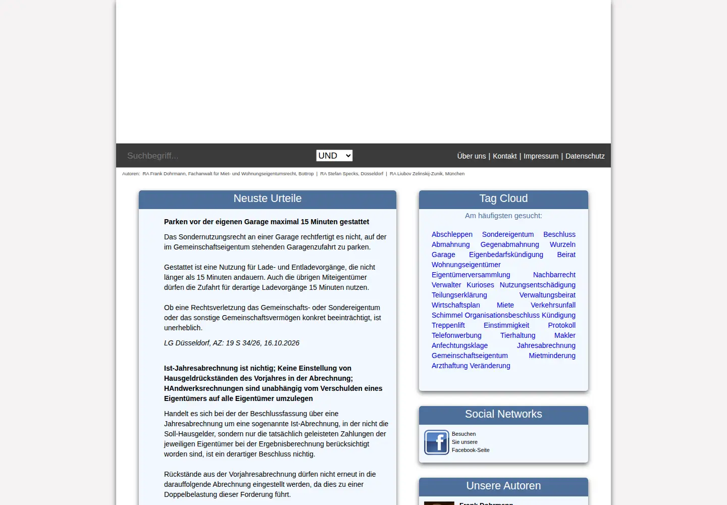 Captured homepage of iurado.de in the current scan