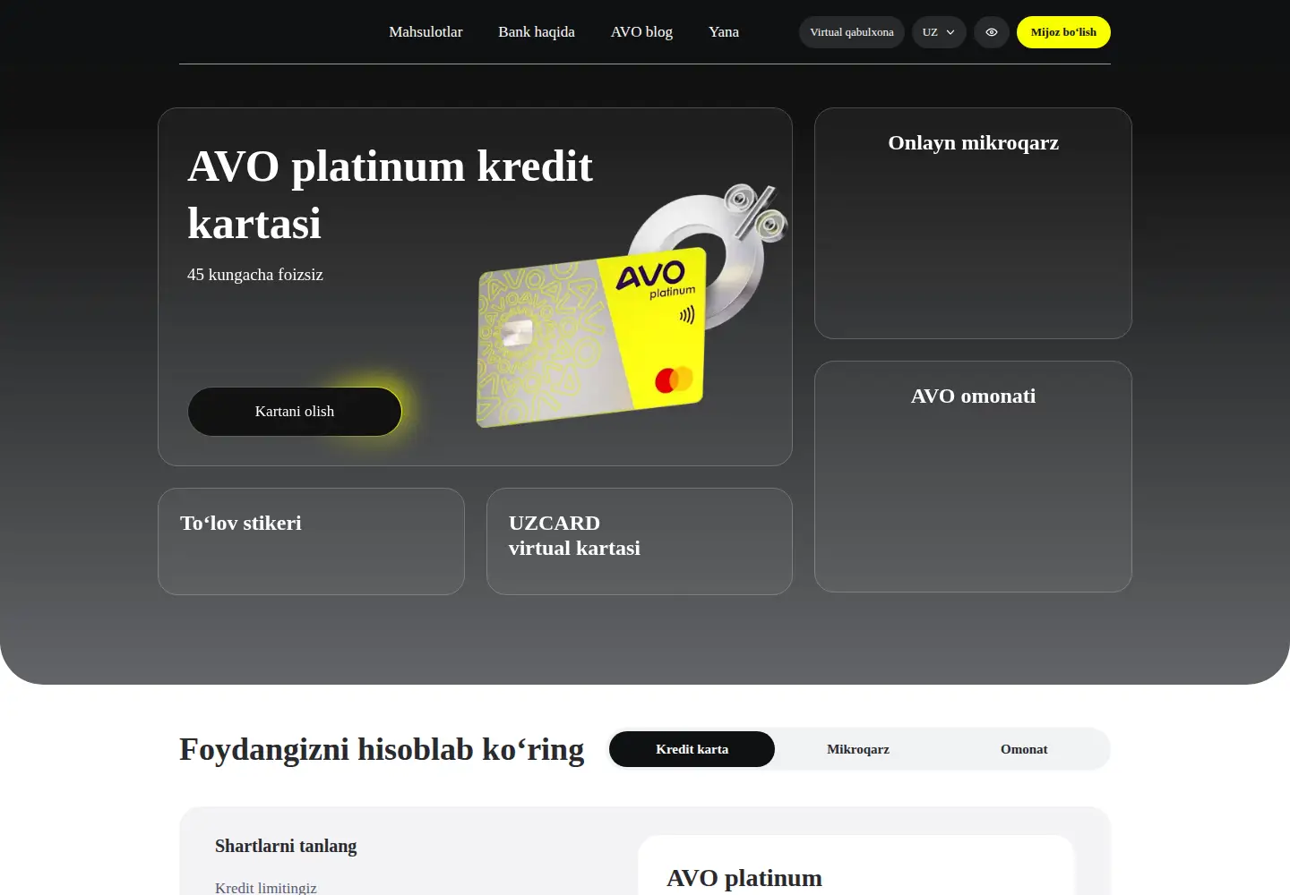 Screenshot of avo.uz
