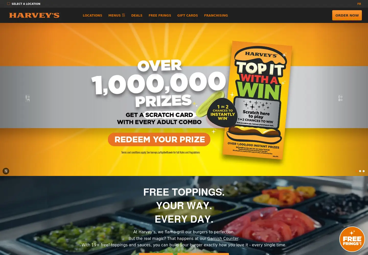 Screenshot of harveys.ca